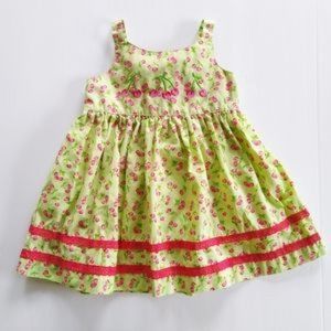 Blueberi Boulevard cherry sundress 18M green